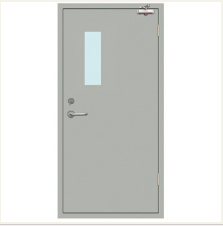 鋼質(zhì)單開帶玻璃隔熱防火門